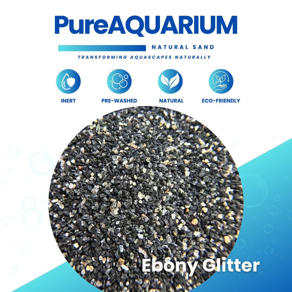 PureAquarium Natural Sand – Ebony Glitter