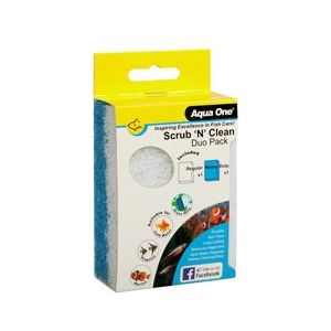 AquaOne Scrub N Clean Algae Pad Duo Pack – Fine & Coarse