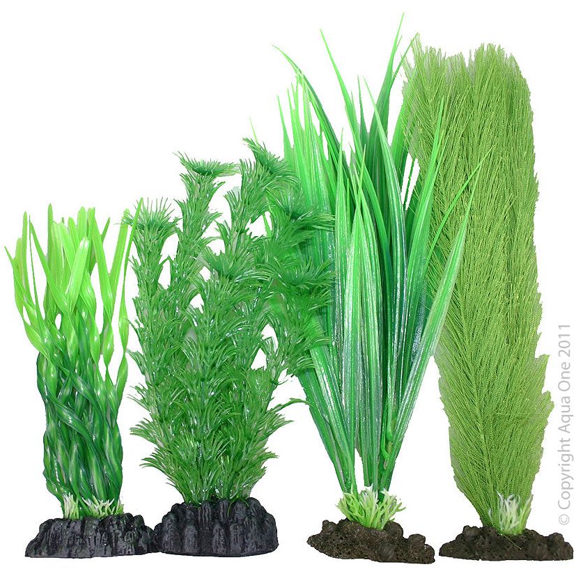 Aqua One Plastic Plant - 4pk Mix 4