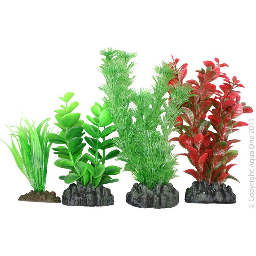 Aqua One Plastic Plant - 4pk Mix 6
