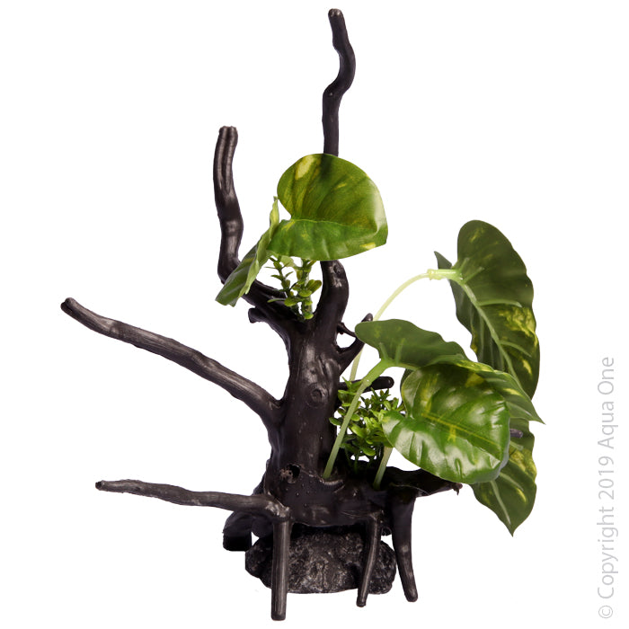 Ecoscape Monstera Driftwood Ornament Green