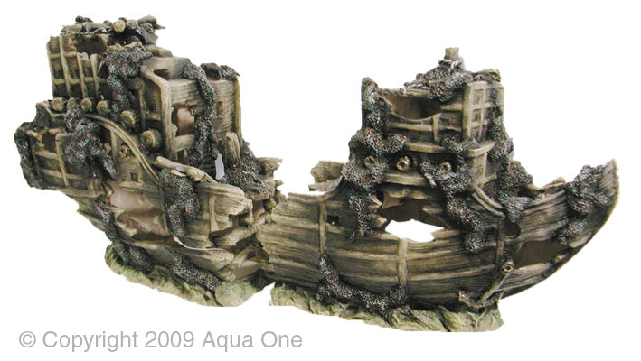Aqua One U331 Shipwreck Large Aquarium Ornament – 2 Piece 70 x 33cm