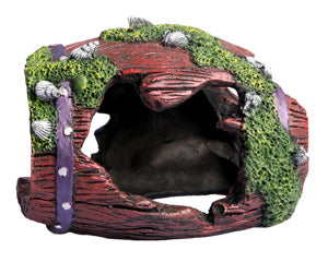 Single Ruined Barrel With Shell Ornament 9x6.5x6.5cm