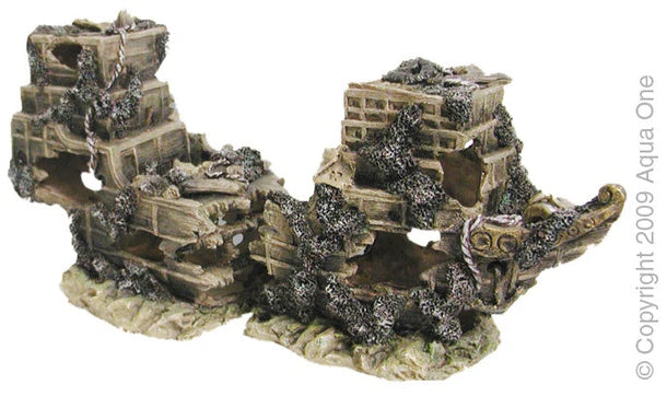 Aqua One Ornament - U330 Shipwreck Medium (2/set) 43x21cm