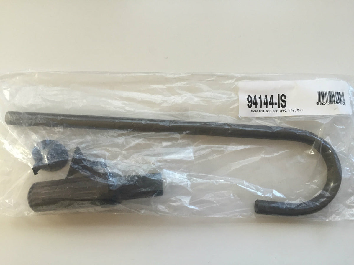 A plastic inlet pipe kit for a Ocellaris 850/850UVC with 2 suction cups and an intake strainer inside a clear plastic bag