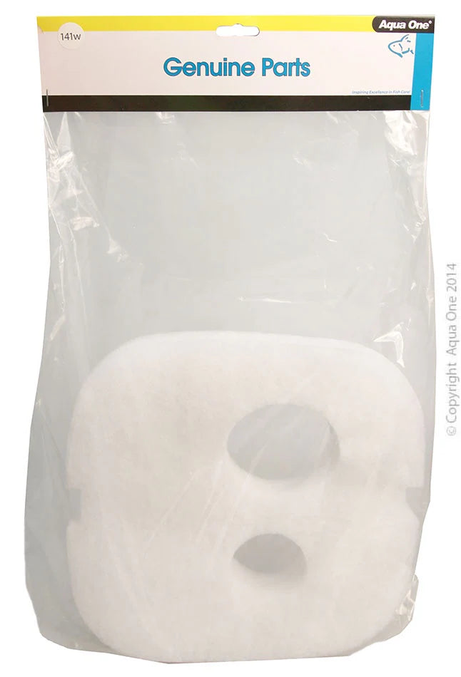 Packaged white wool sponge for a 3000/3000uvc Ocellaris with Aqua One branding on a white background