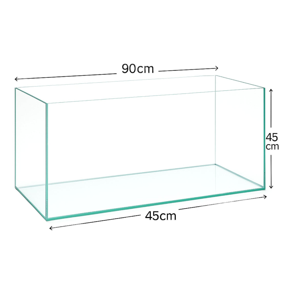 Aquascaping Essentials Ultra Clear Rimless Aquarium – 182L (90x45x45cm, 10mm Glass)