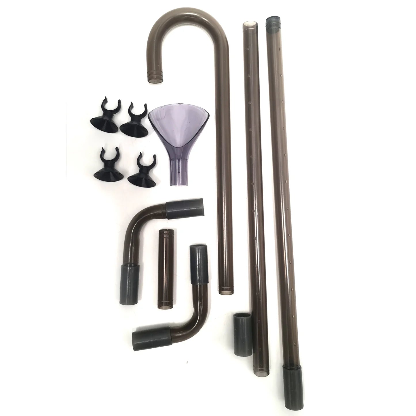 A complete set of 1400 & 1400 UVC Intake Pipes and attachments on a white background