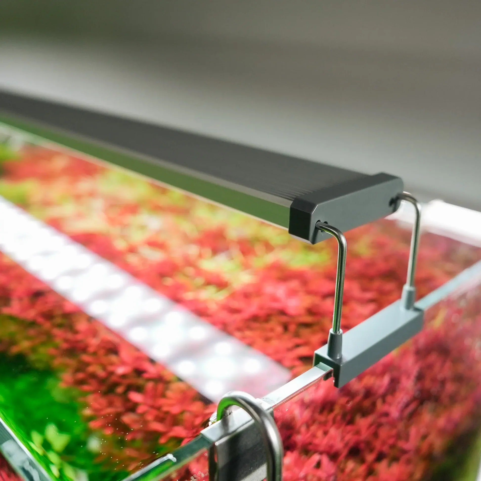 Chihiros B Series aquarium lighting with adjustable brackets and extendable legs, featuring a sleek aluminum alloy construction.