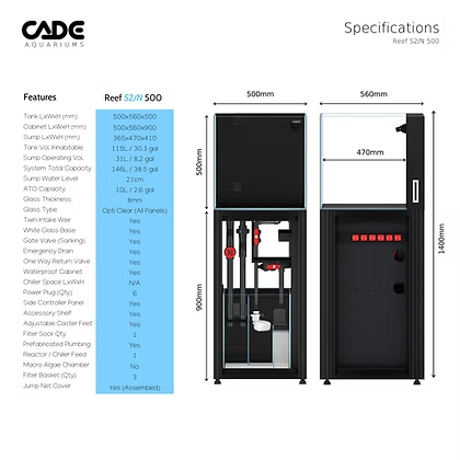 CADE Reef S2/N 500 Aquarium (146L)
