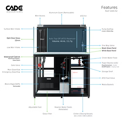 CADE Reef S2 1200 Aquarium (512L)